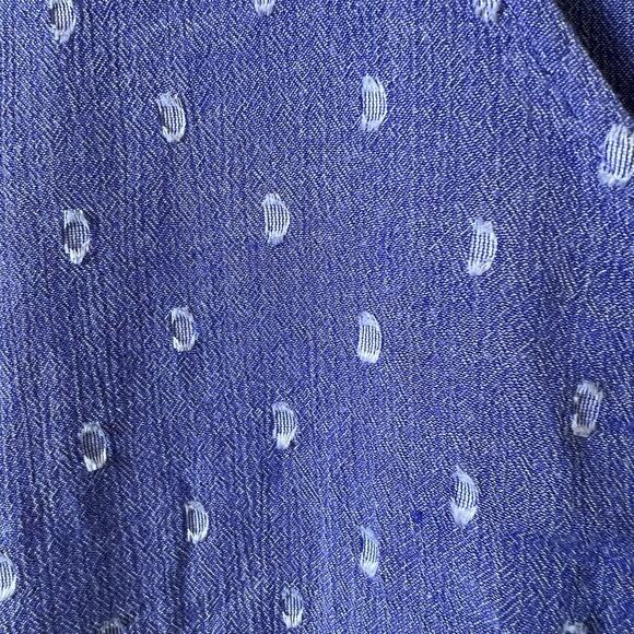 Blue Rain Lightweight Blue Short Sleeve Blouse Top with tie front size Medium - Picture 5 of 7